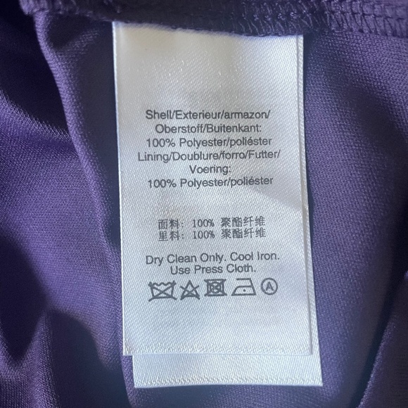 DKNY  Women's Purple Belted Flutter Short Sleeve V-neckFloral Chiffon Midi Sz 4 - Picture 9 of 10